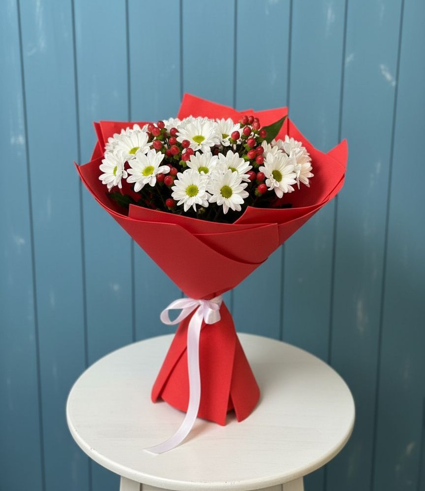 Букет цветов из: Хризантемы в Касторное