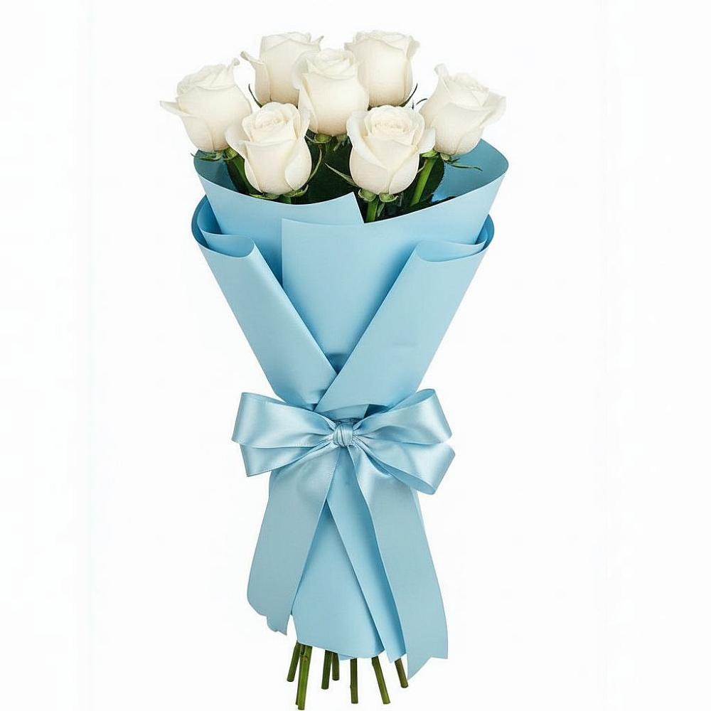 Букет 7 белых роз Проуд в Касторное
