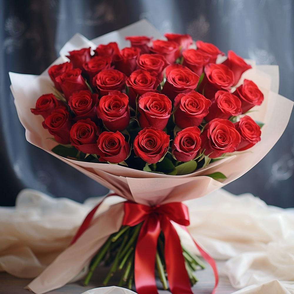 Букет 31 Красная роз Эдлесс Лав в Касторное