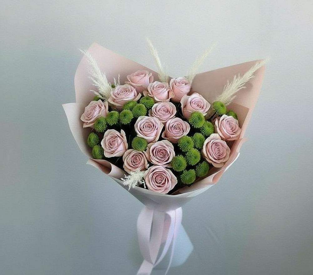 Букет цветов из: Розы и Хризантемы в Касторное