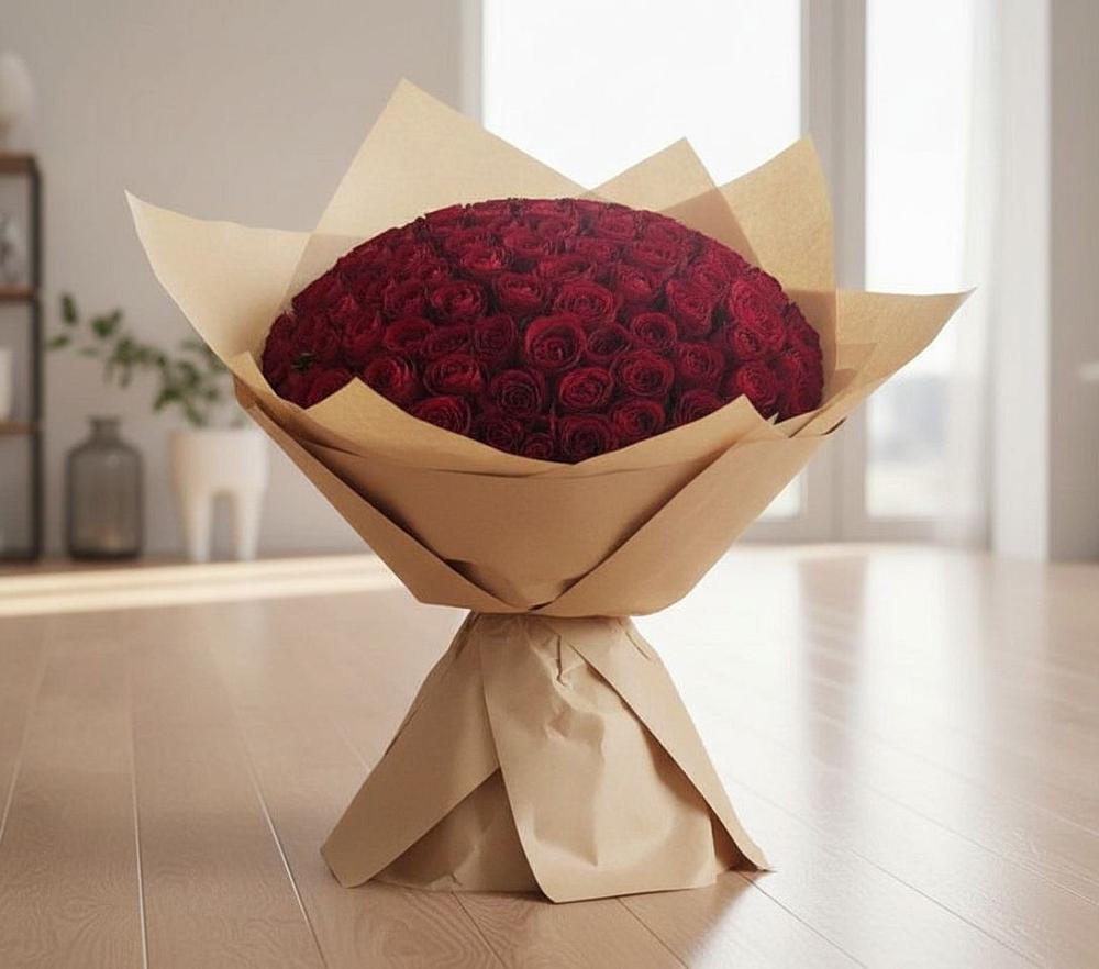 Букет 101 Красная роза в Касторное