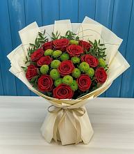 Букет цветов из:  Розы и Хризантемы в Касторное