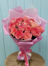 Букет 15 Розовых роз Равель в Касторное