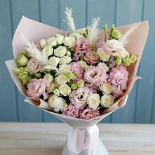 Букет цветов из:  Альстромерии и Розы в Касторное